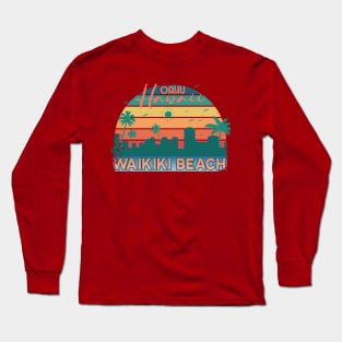 Oahu Waikiki Beach Long Sleeve T-Shirt